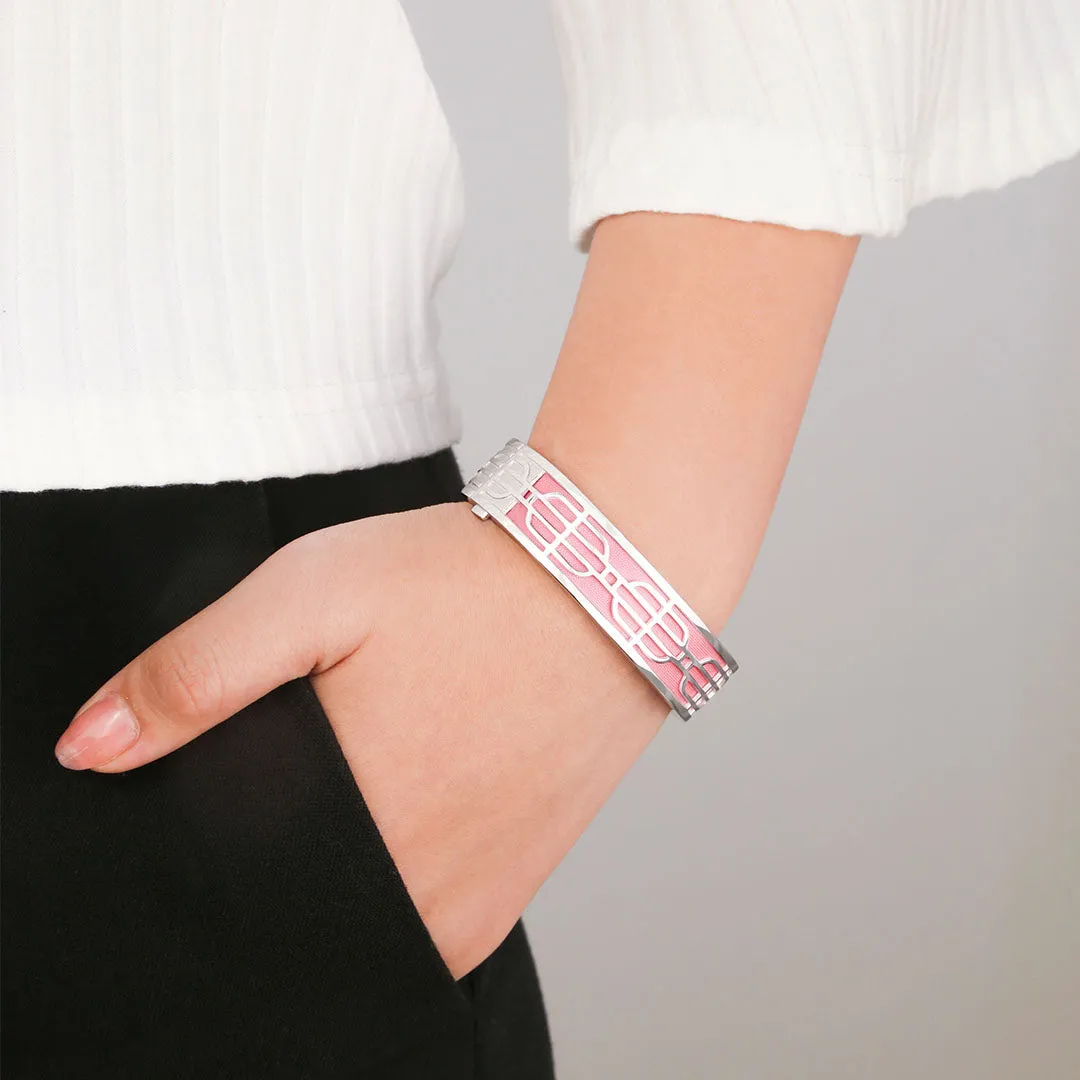 Nanyang Dream Bangle - Shophouse Pink - Sterling Silver