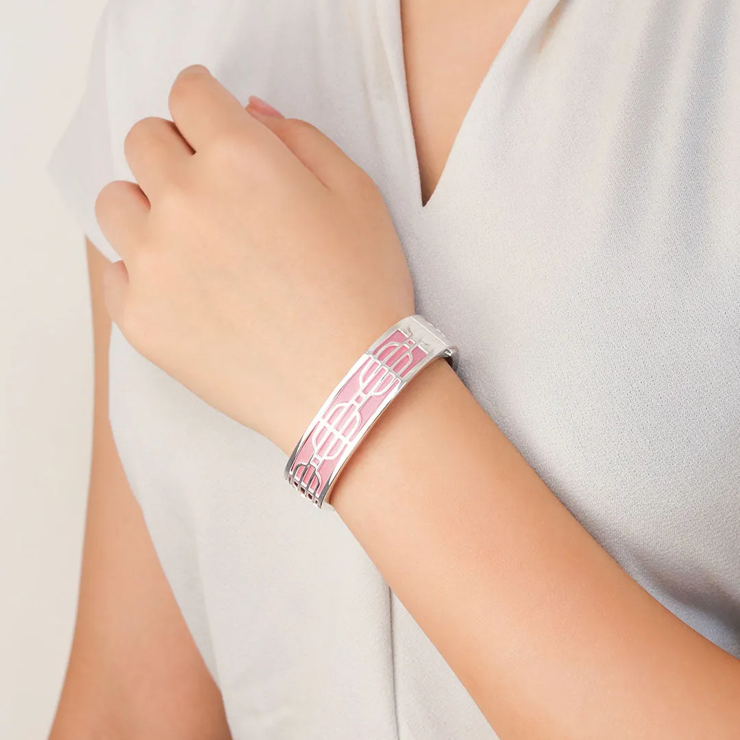 Nanyang Dream Bangle - Shophouse Pink - Sterling Silver