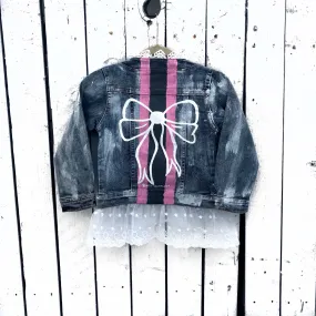 'OPEN BOW' DENIM JACKET - GIRLS