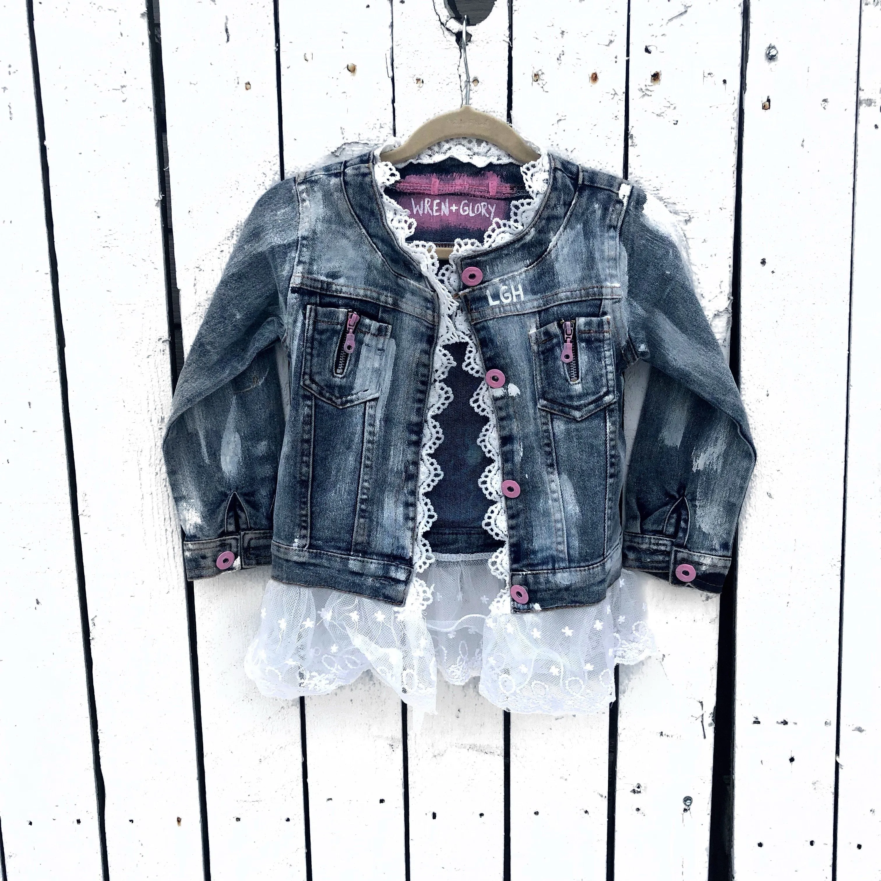 'OPEN BOW' DENIM JACKET - GIRLS