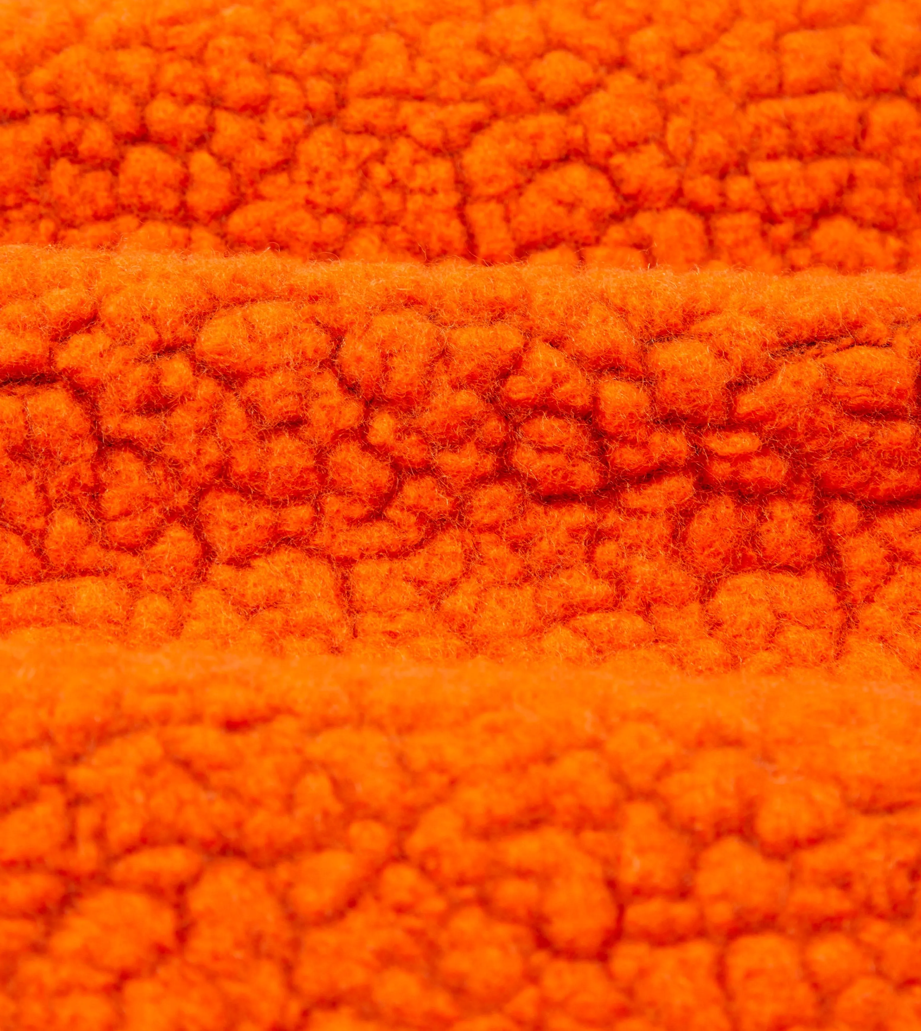 Orange Boucle Wool Zip Fleece Jacket