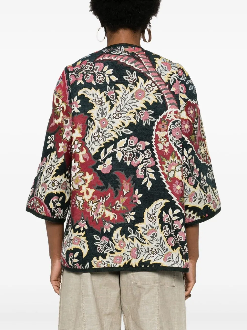 PATTERNED-JACQUARD BROCADE JACKET