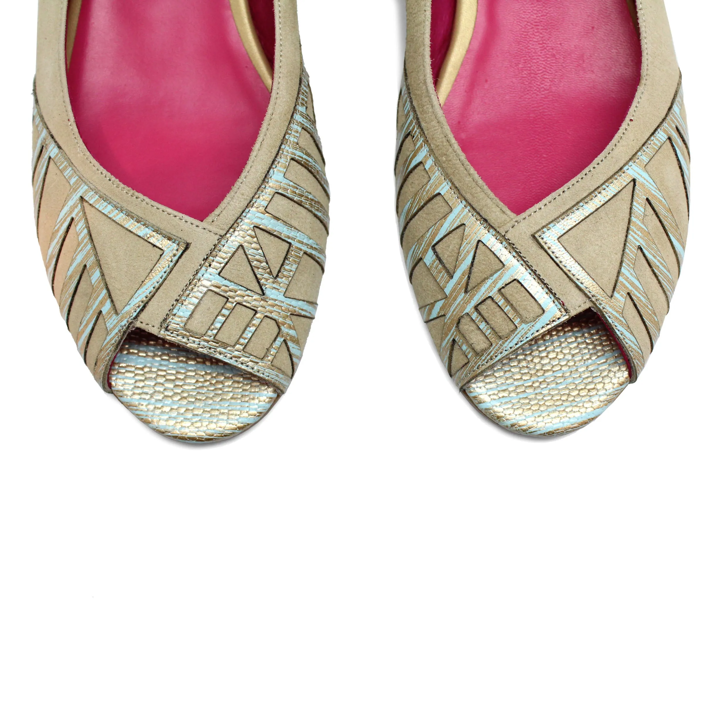 Peruse - Natural/Mint flat shoe