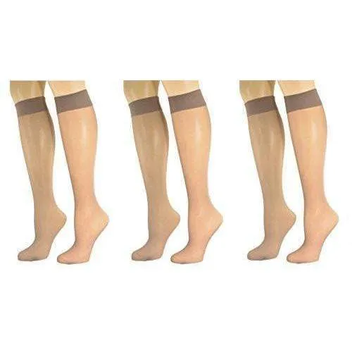 Sierra Socks Stay Up Knee Hi 6-Pair Pack Nylon Socks