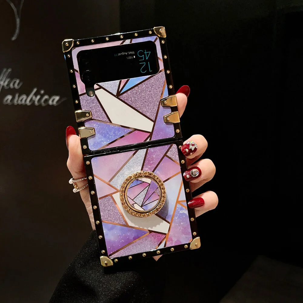 Splicing Glitter Ring Phone Case for Samsung Galaxy Z Flip 3/4/5/6