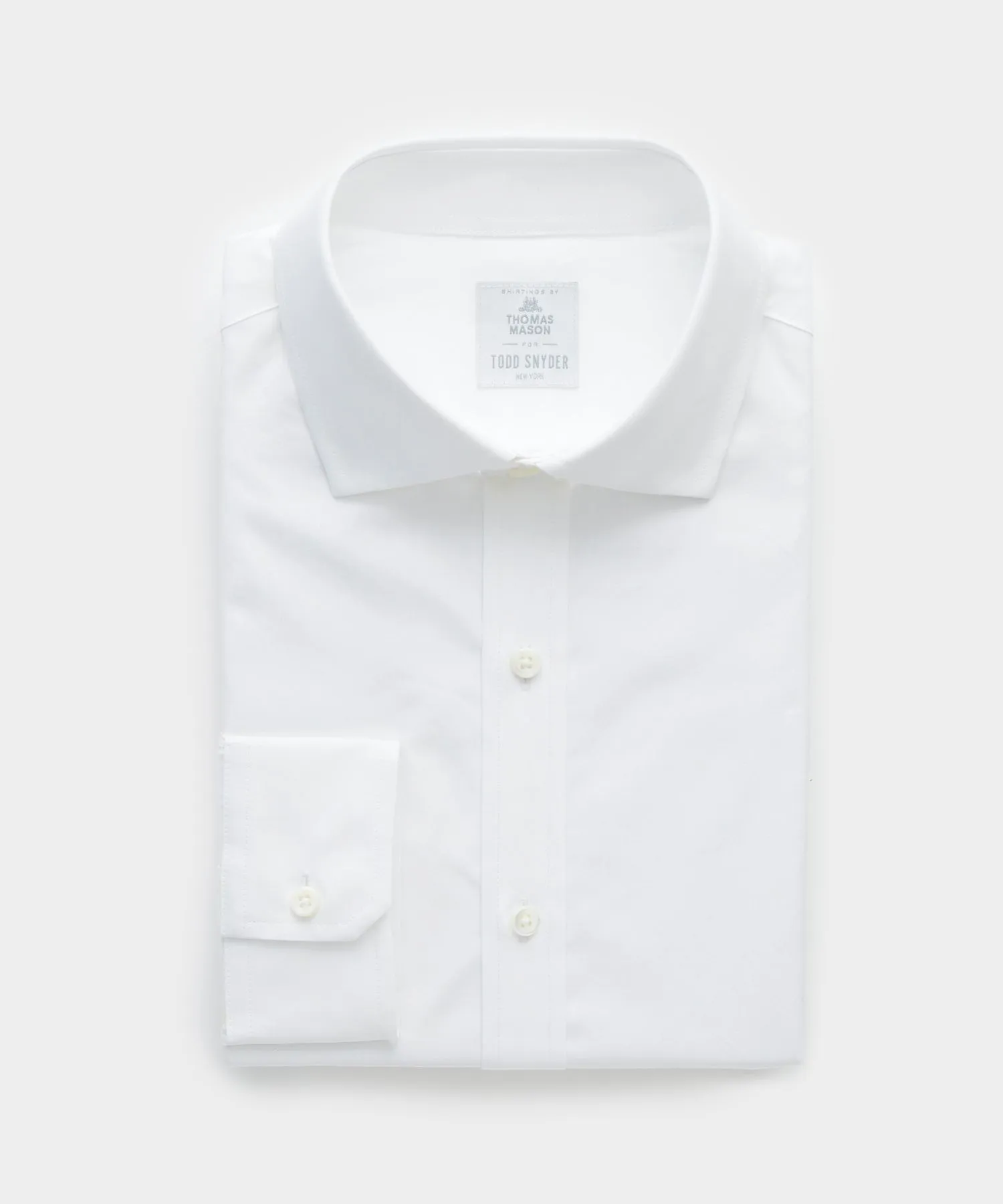 Spread Collar Poplin Dress Shirt in White