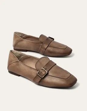 Spring British Style Retro Leather Flats