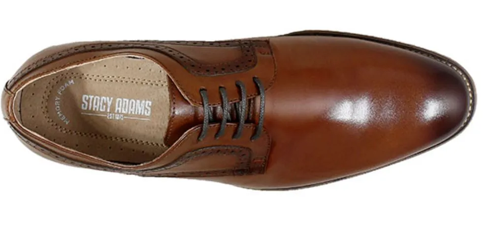 Stacy Adams Dickens Plain Toe Oxford Shoes Cognac 25231-221