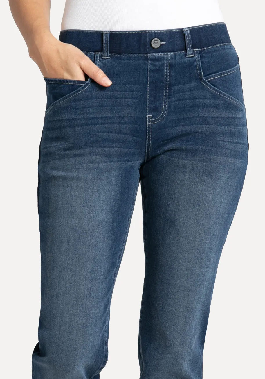 Straight-Leg | 7-Pocket Betabrand Yoga Denim (Dark Vintage)