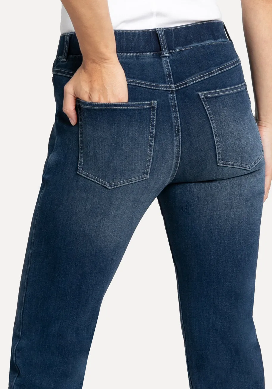 Straight-Leg | 7-Pocket Betabrand Yoga Denim (Dark Vintage)