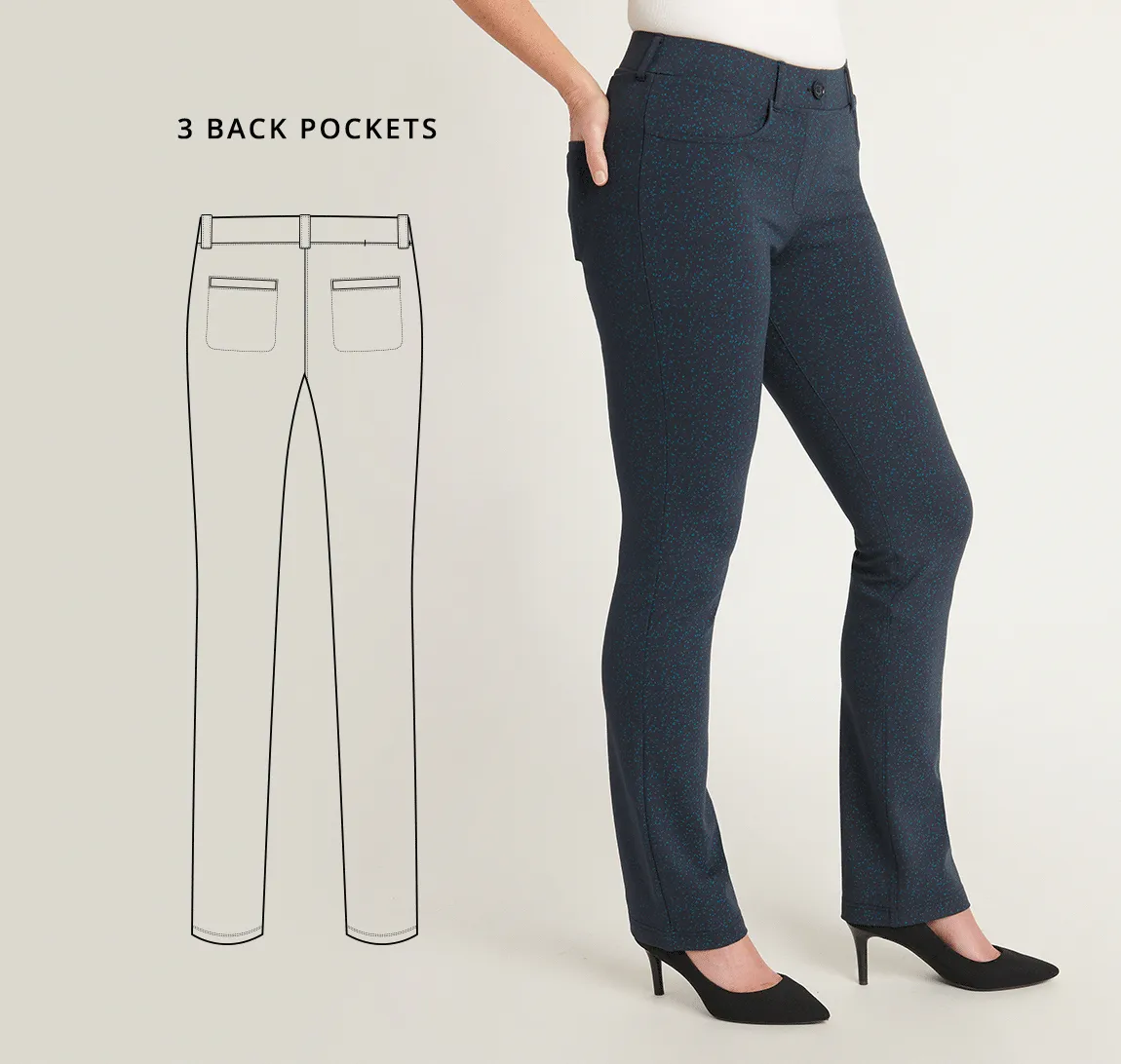 Straight-Leg | 7-Pocket Dress Pant Yoga Pants (Carbon)