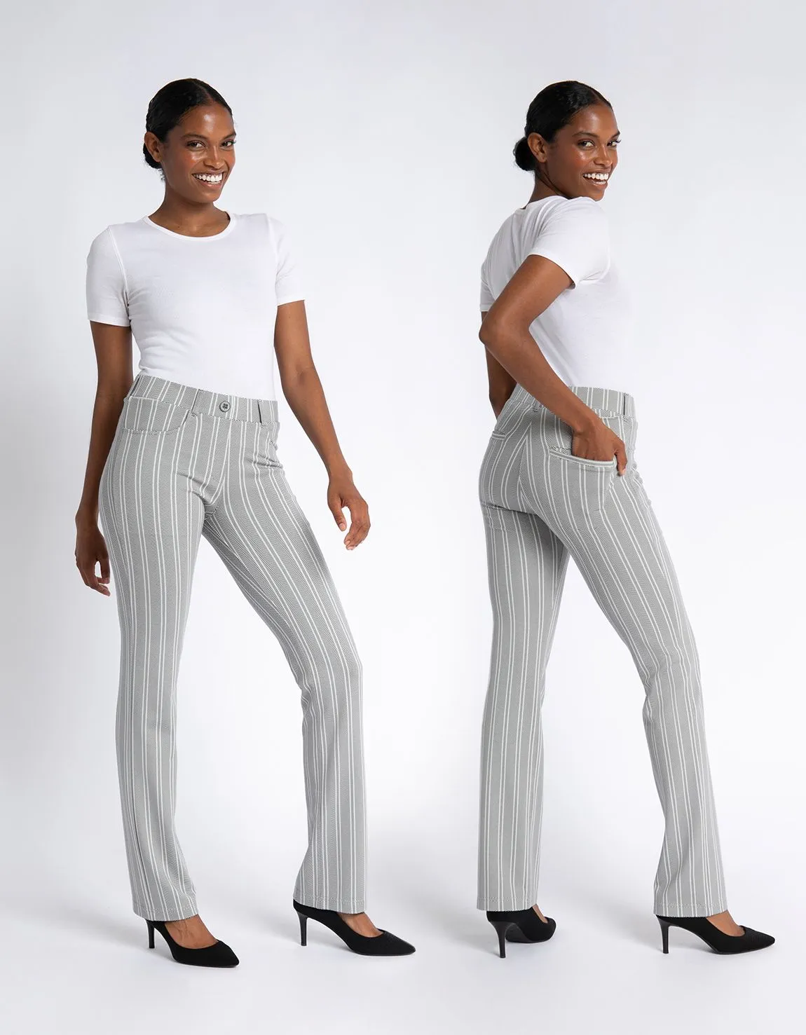 Straight-Leg | 7-Pocket Dress Pant Yoga Pants (Linocut)