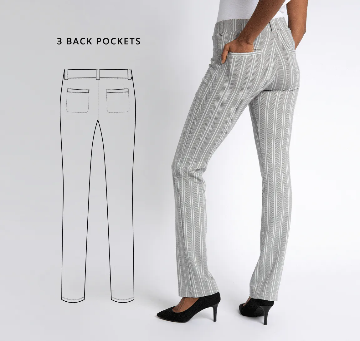 Straight-Leg | 7-Pocket Dress Pant Yoga Pants (Linocut)