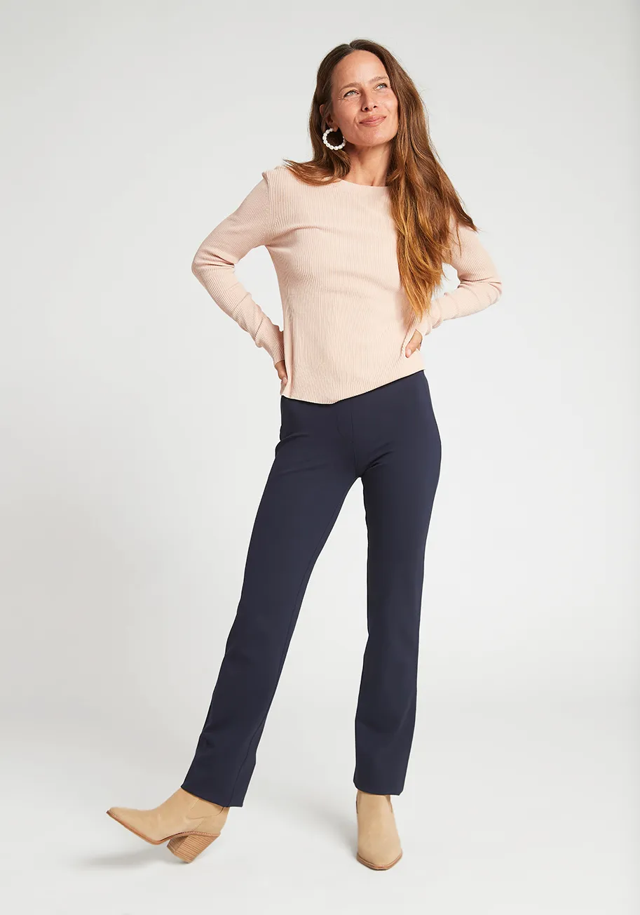 Straight-Leg | Two-Pocket Dress Pant Yoga Pants (Navy)