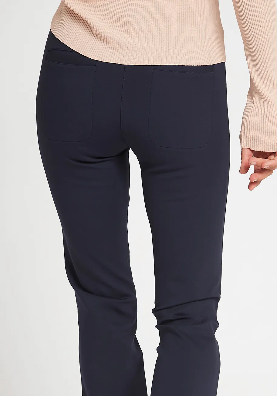 Straight-Leg | Two-Pocket Dress Pant Yoga Pants (Navy)