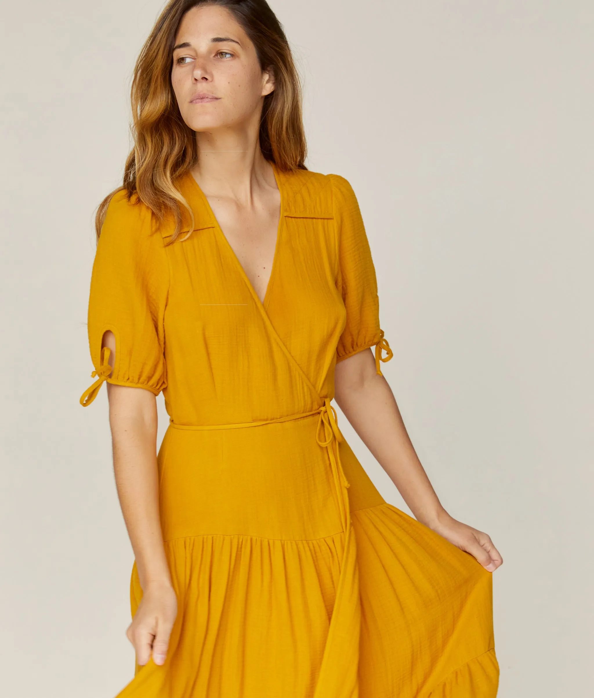 The Augusta Dress | Mustard Gauze