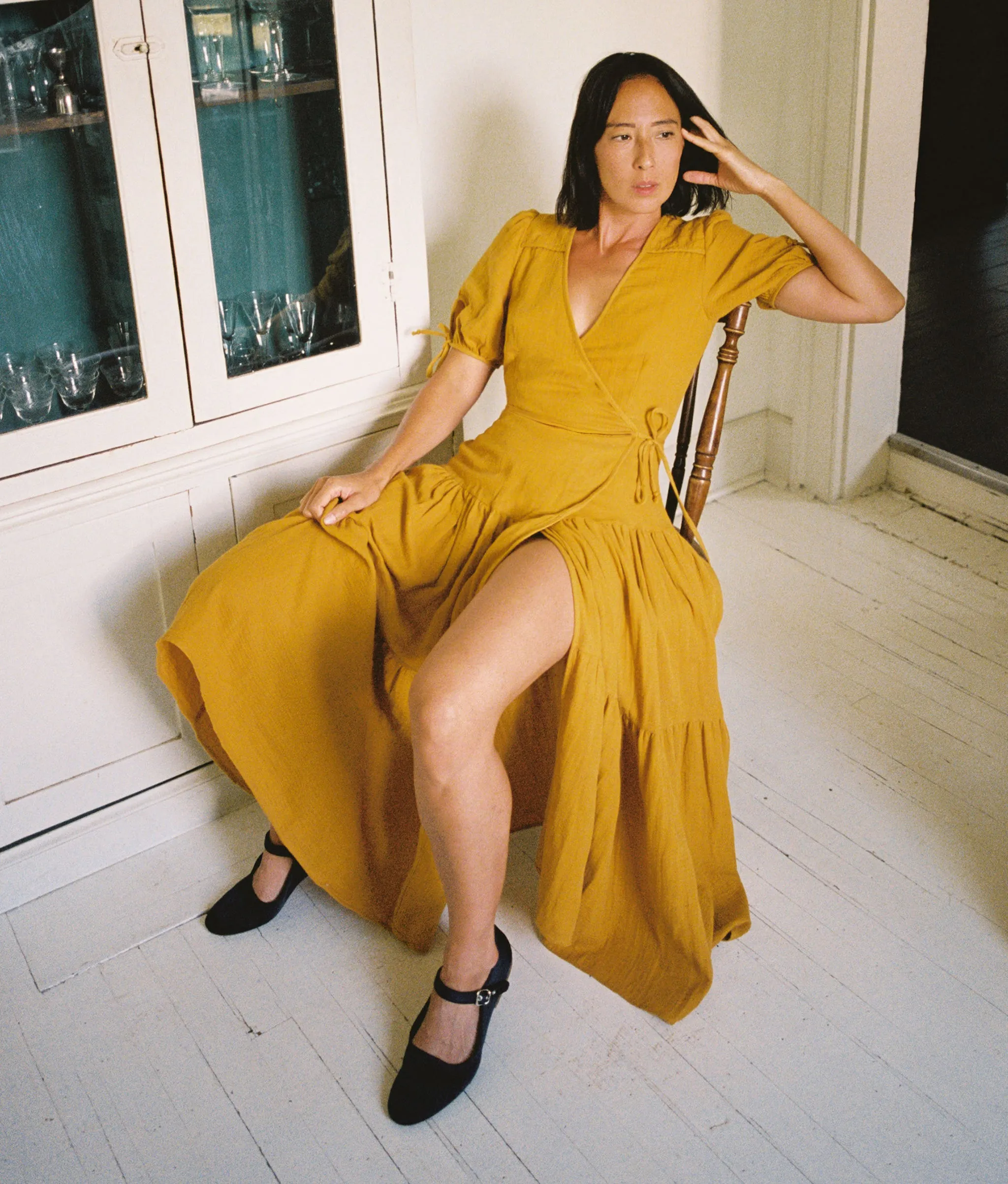 The Augusta Dress | Mustard Gauze