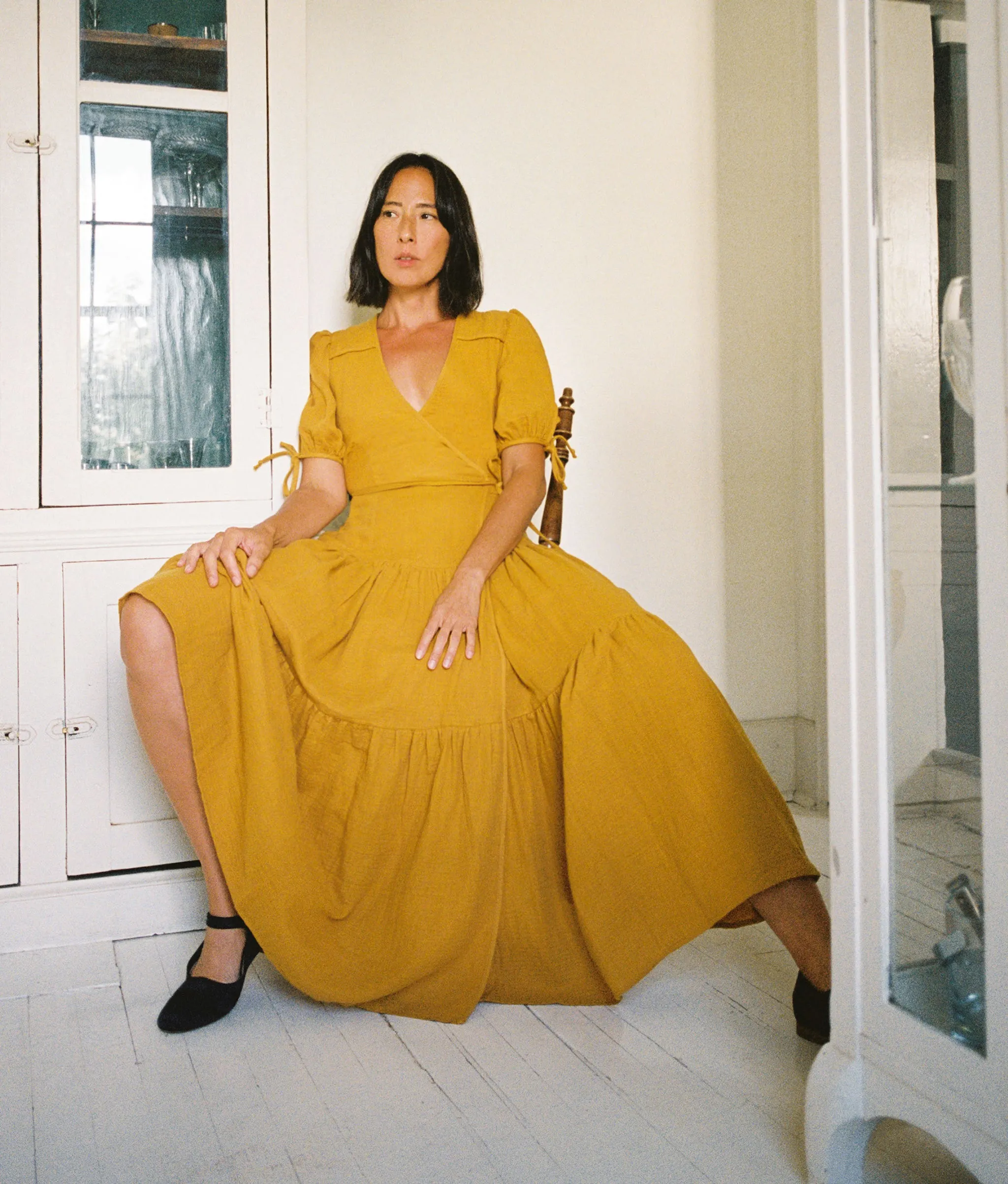 The Augusta Dress | Mustard Gauze