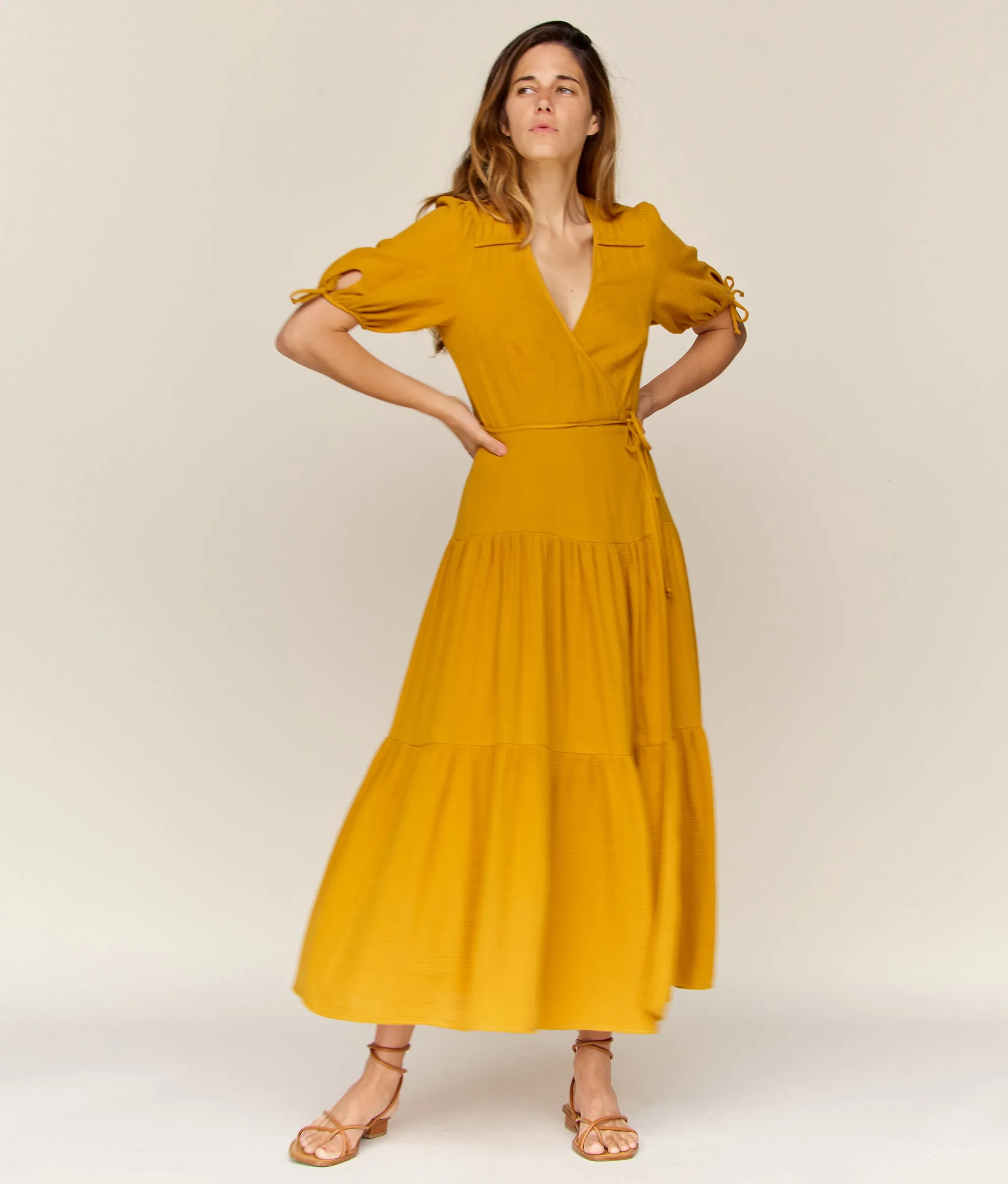 The Augusta Dress | Mustard Gauze