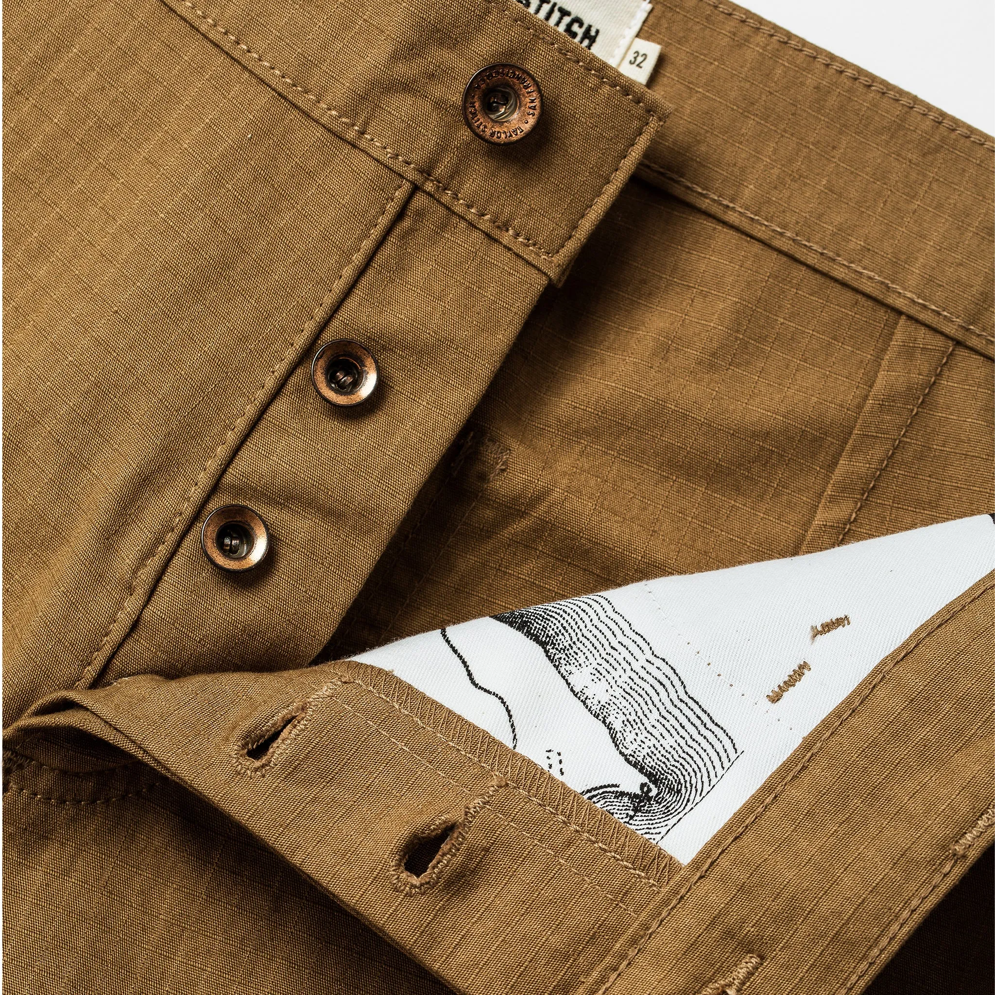 The Camp Short in British Khaki Ripstop