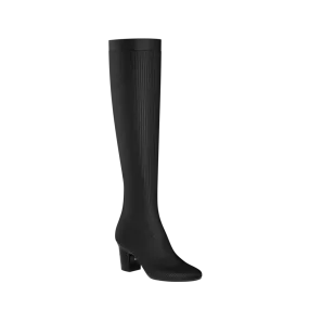 The Joanna Knee High Boot - Coal Knit 3 Block