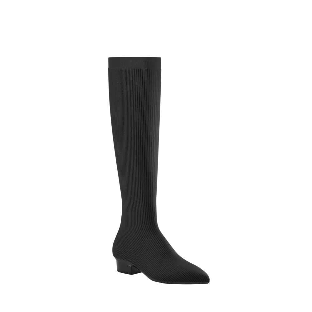 The Knee High Boot Coal Knit   Block Heel Kit 3 Coal