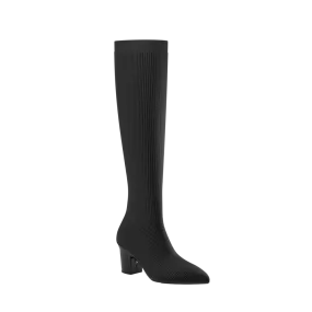 The Knee High Boot Coal Knit   Block Heel Kit 3 Coal