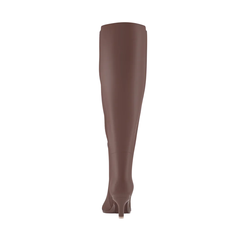 The Knee High Boot Walnut Leather   Stiletto Heel Kit 3 Walnut