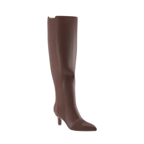 The Knee High Boot Walnut Leather   Stiletto Heel Kit 3 Walnut