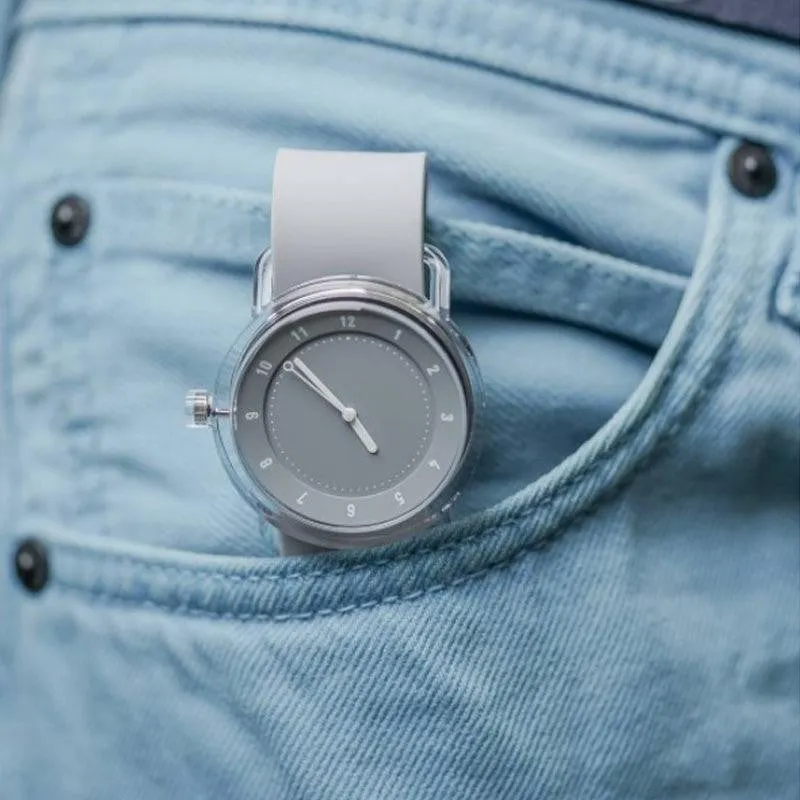 TID No.3 TR90 38mm Grey / Grey Silicone Strap / Transparent Buckle