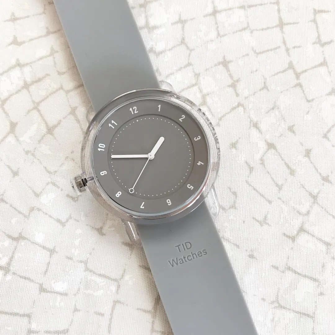 TID No.3 TR90 38mm Grey / Grey Silicone Strap / Transparent Buckle