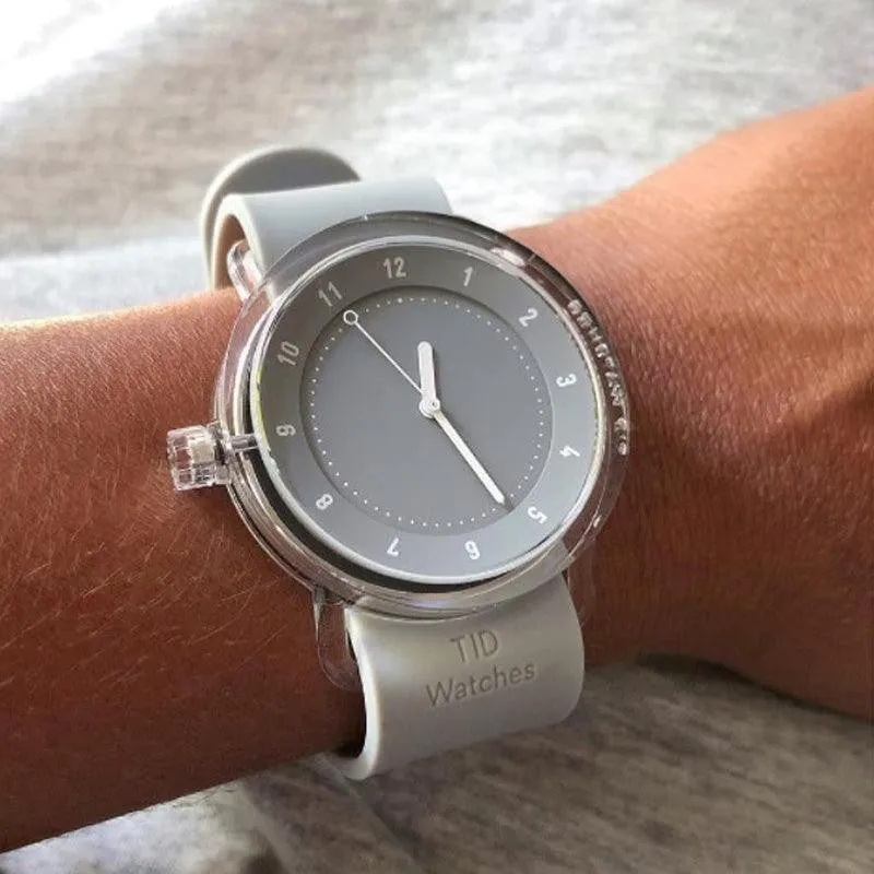 TID No.3 TR90 38mm Grey / Grey Silicone Strap / Transparent Buckle