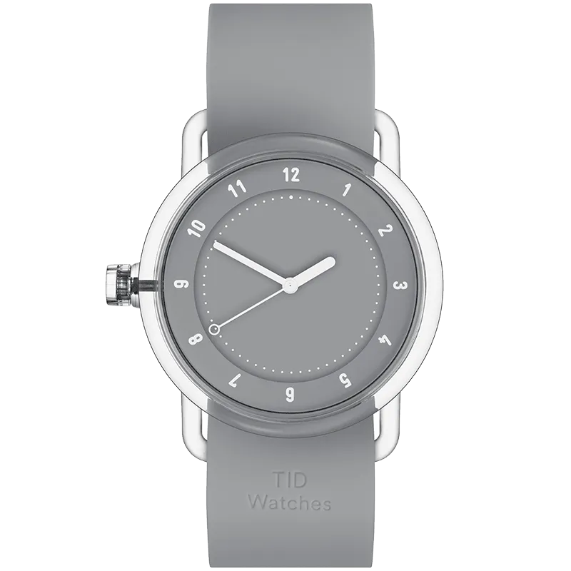 TID No.3 TR90 38mm Grey / Grey Silicone Strap / Transparent Buckle