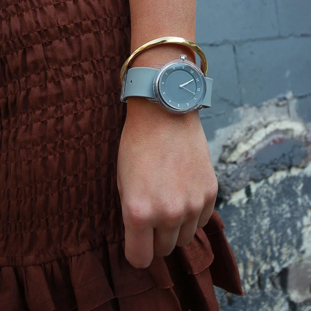 TID No.3 TR90 38mm Grey / Grey Silicone Strap / Transparent Buckle