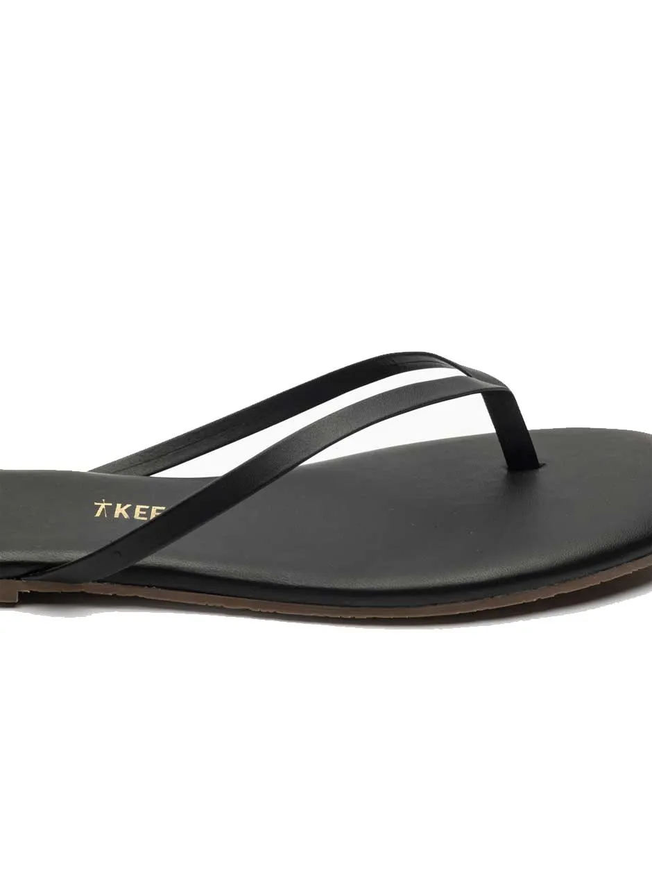 TKEES Women's Lily Square Toe Flip Flop Sandals - Black