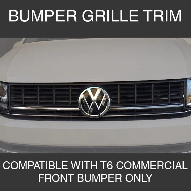 VW T6 Transporter Front Lower Grille Trims Stainless Steel