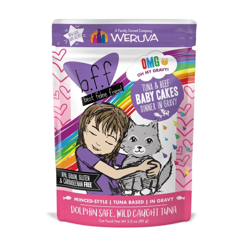 Weruva BFF Tuna & Beef Baby Cakes Recipe Pouches Wet Cat Food