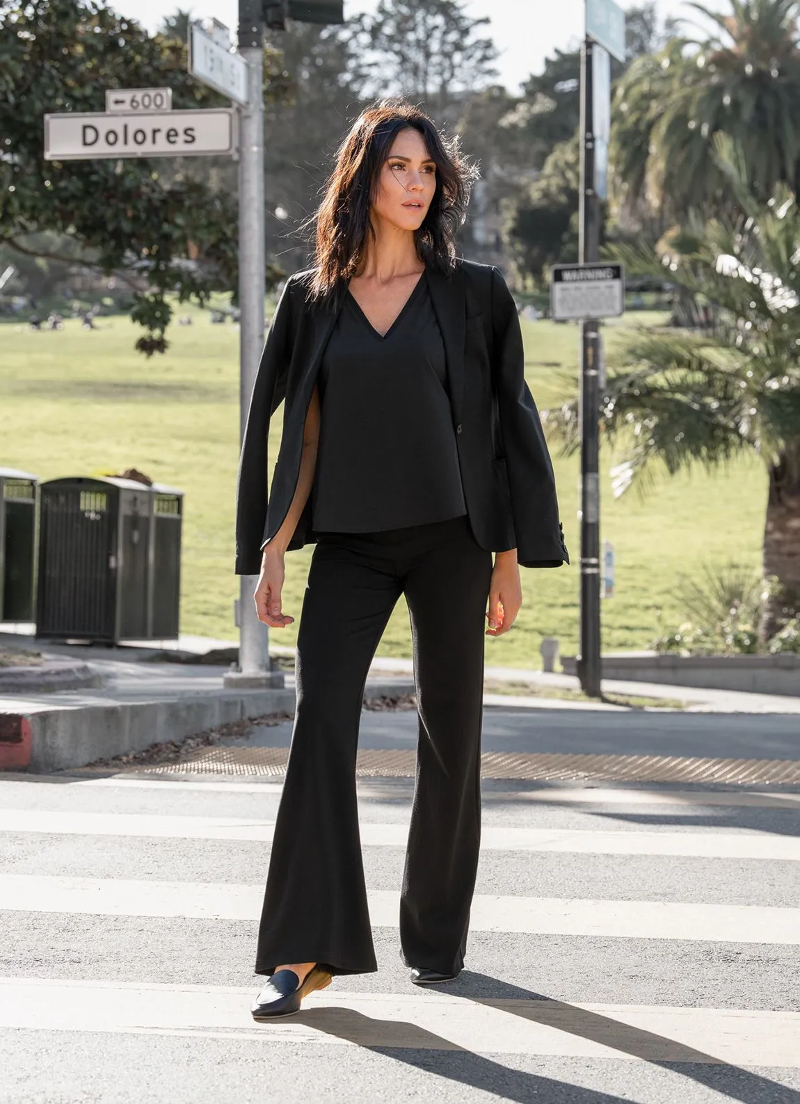 Wide-Leg | Classic Dress Pant Yoga Pants (Black)