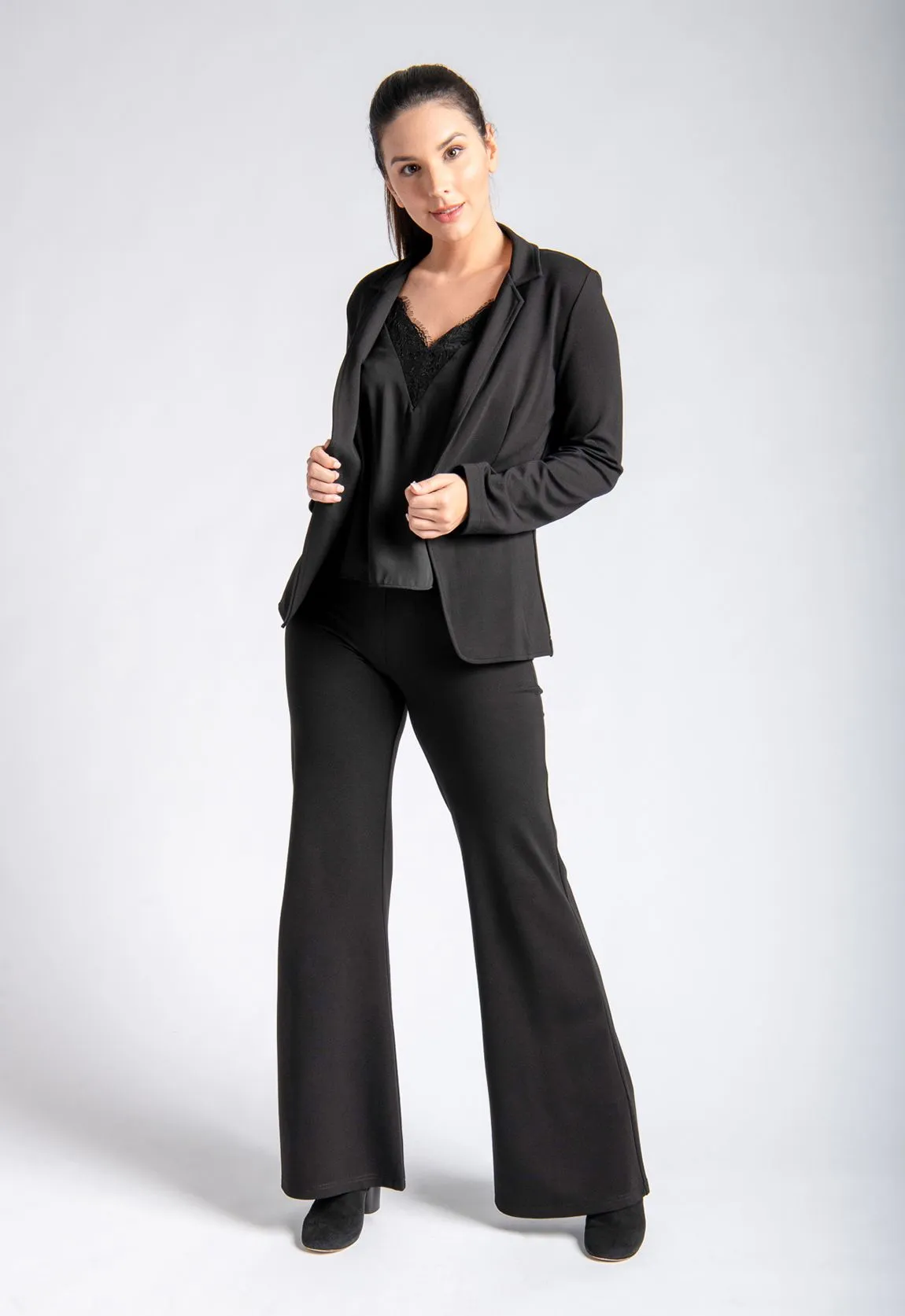 Wide-Leg | Classic Dress Pant Yoga Pants (Black)