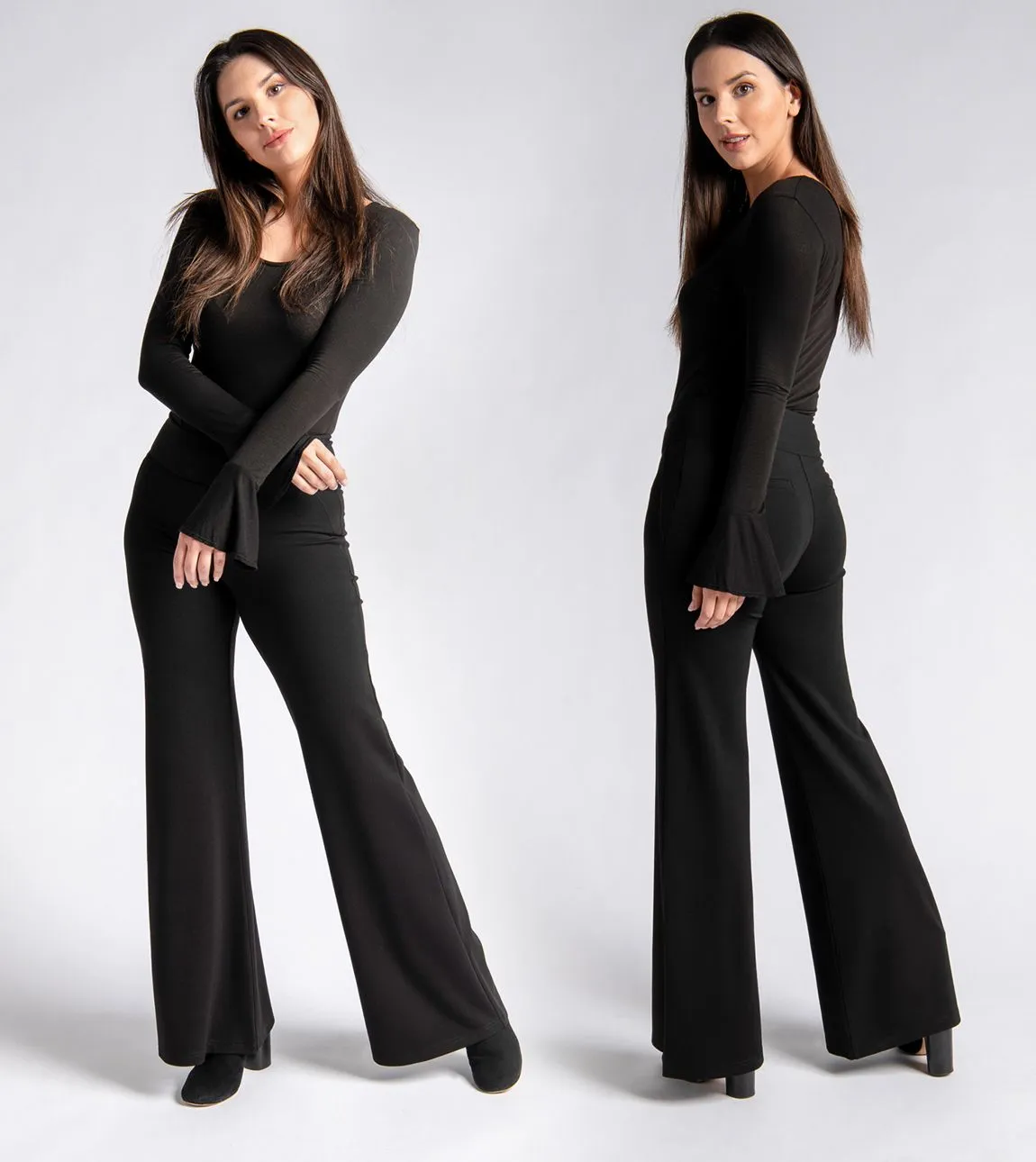 Wide-Leg | Classic Dress Pant Yoga Pants (Black)