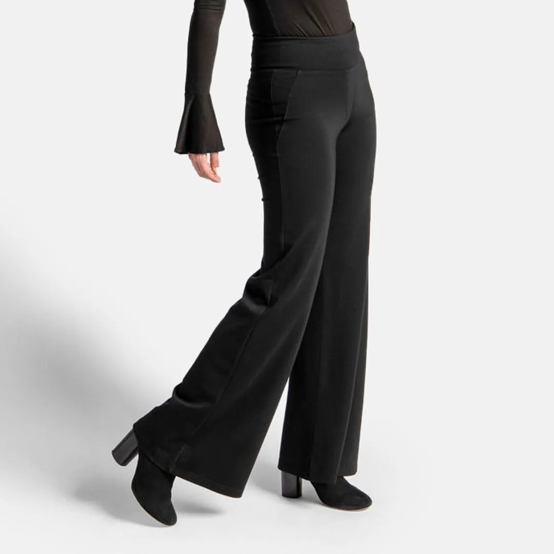 Wide-Leg | Classic Dress Pant Yoga Pants (Black)