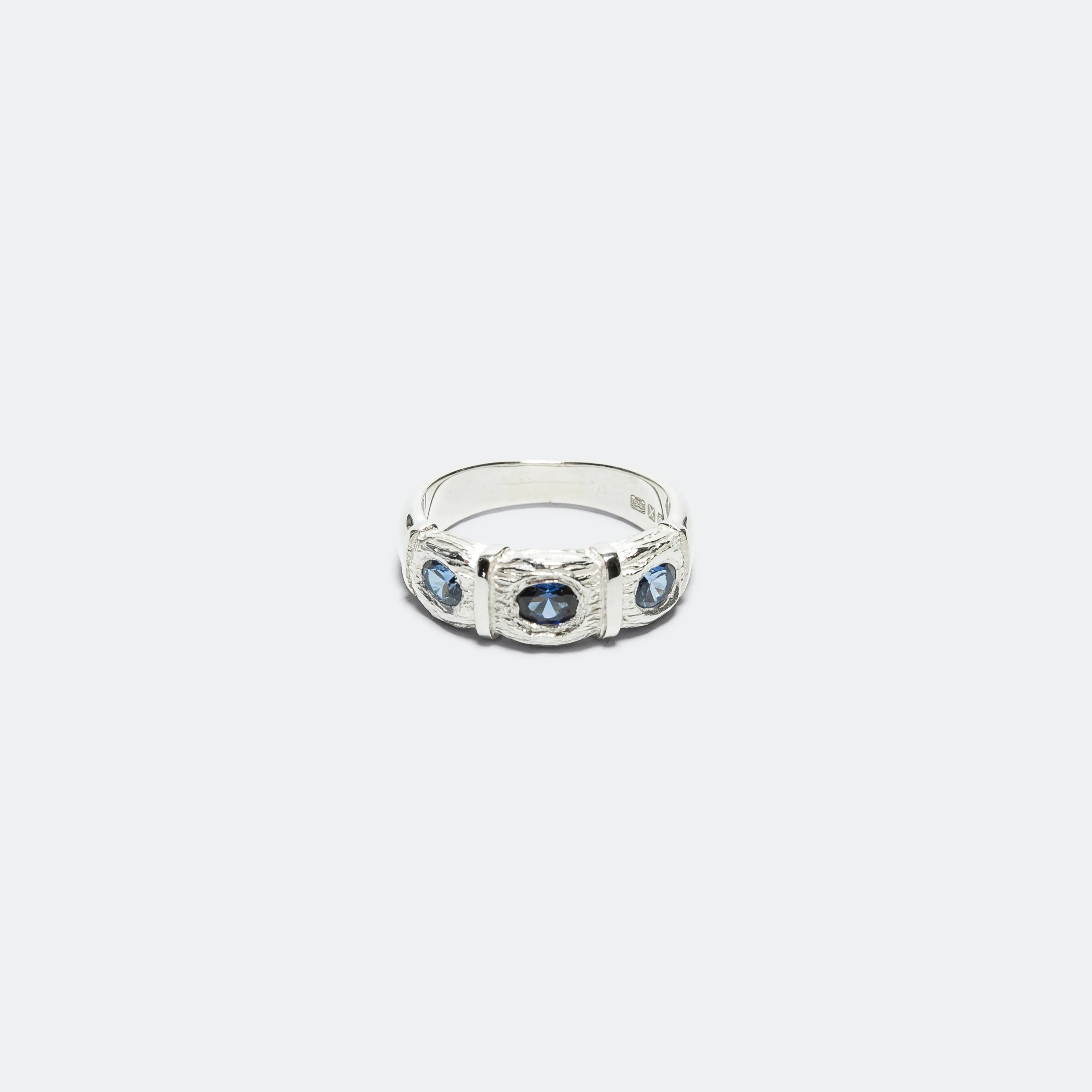 Window Box Ring (Blue) - 925 Silver