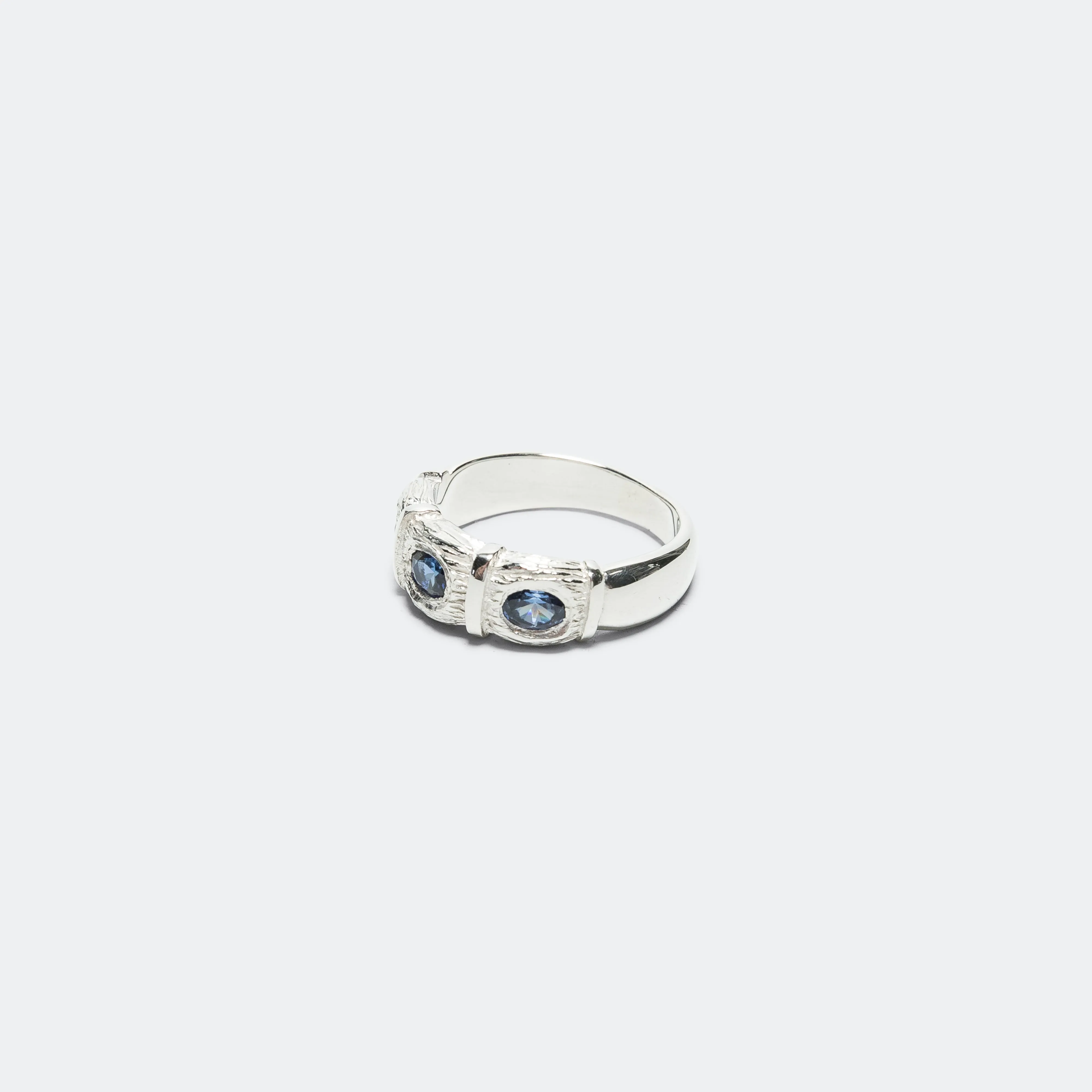 Window Box Ring (Blue) - 925 Silver