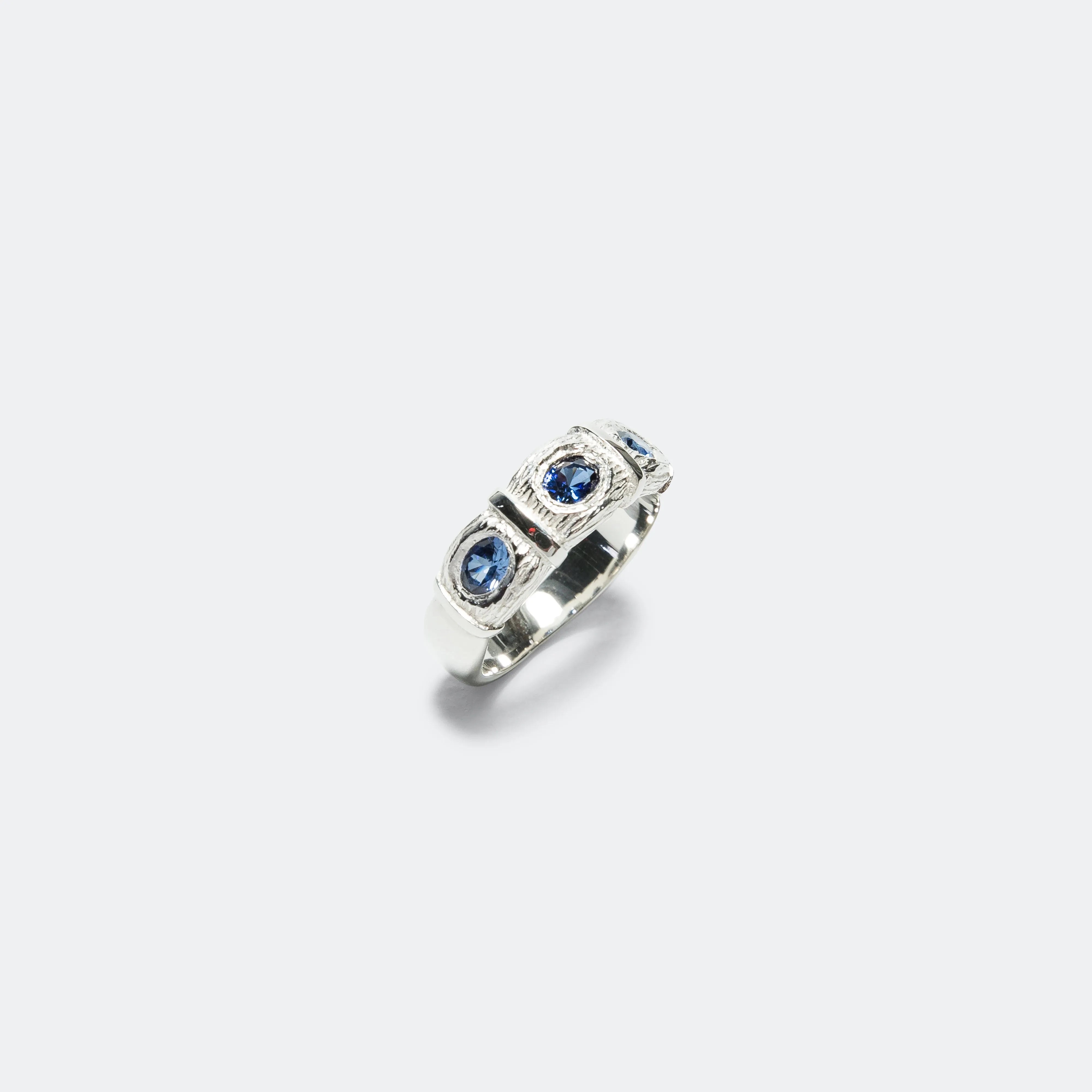 Window Box Ring (Blue) - 925 Silver