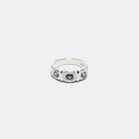 Window Box Ring (Blue) - 925 Silver