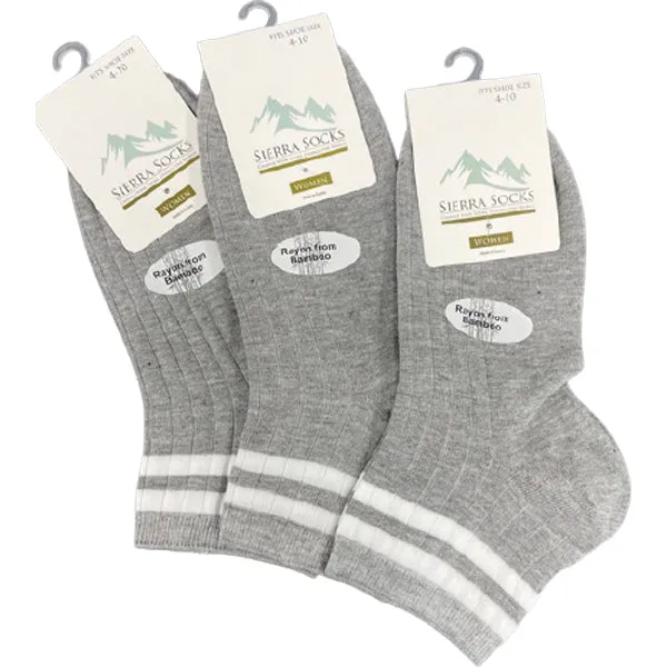 Women's Diabetic Arthritic Rayon and Bamboo Crew Socks 3-Pair Packs