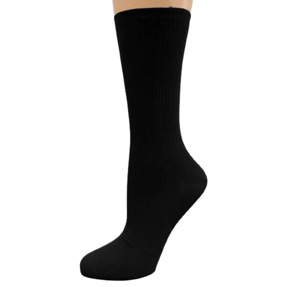 Women's Diabetic Arthritic Rayon and Bamboo Crew Socks 3-Pair Packs